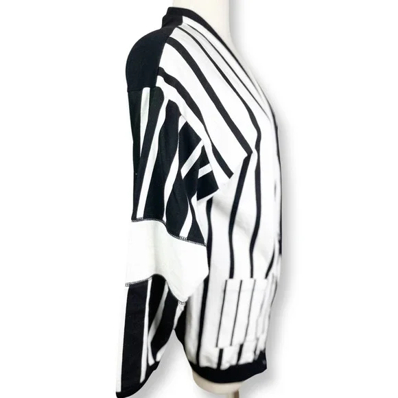 Vintage Deadstock Striped SB Sport Emblem Cotton Jersey Cardigan - Navy/White - Picture 4 of 7